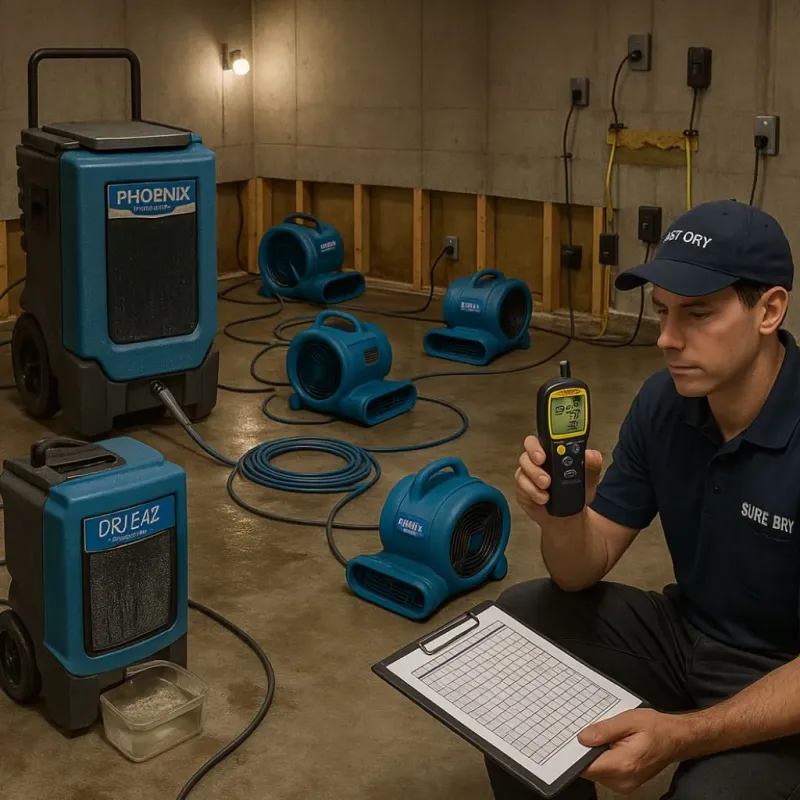 Structural Drying and Dehumidification process in Hooper, UT